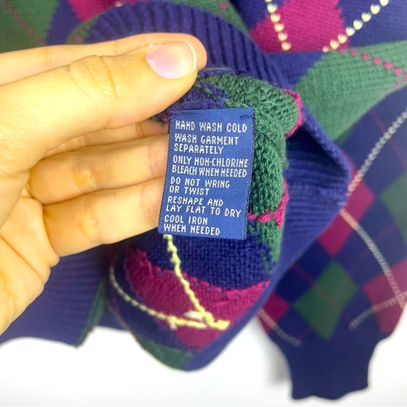 Polo by Ralph Lauren NEW with Tags Mens XXL Vintage 90s Argyle Pullover Sweater - Picture 6 of 7